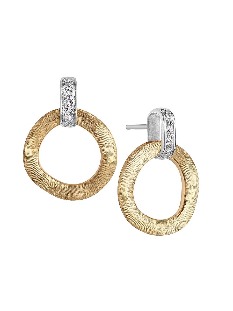 Women's Jaipur Two-Tone 18K Gold & Diamond Drop Earrings - Yellow Gold