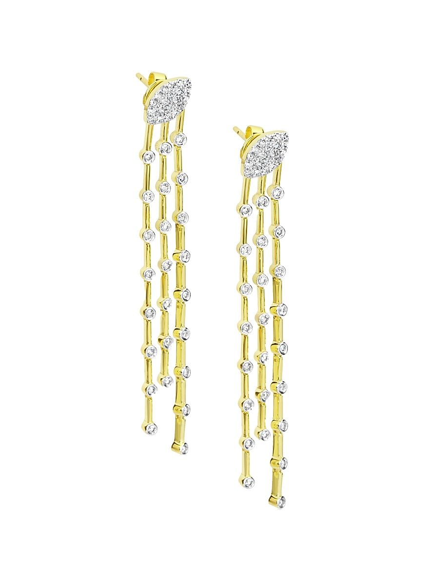 Women's Two-Tone 14K Gold & Diamond Fringe Earrings - Yellow Gold