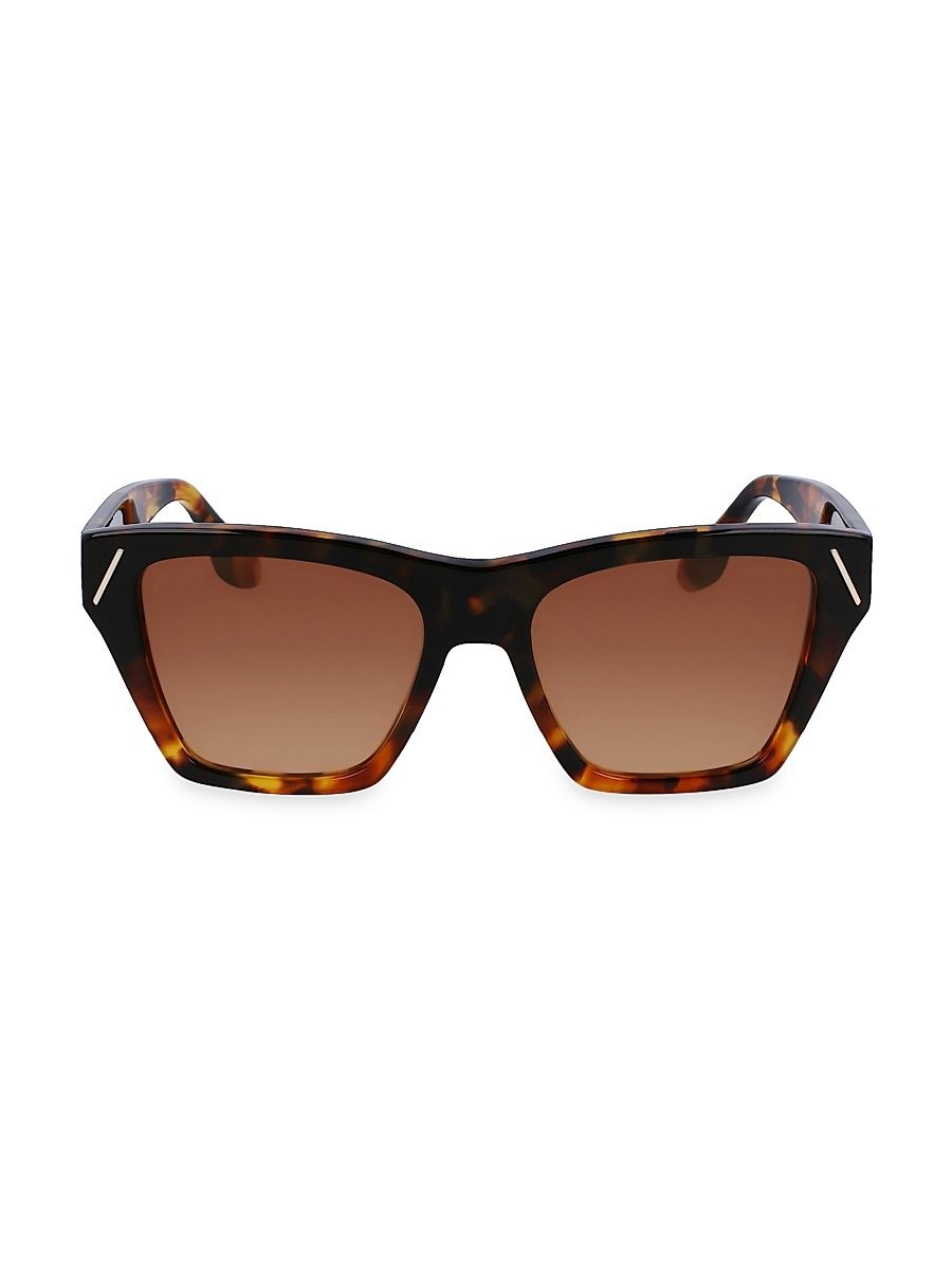 Women's Classic V 55MM Rectangular Sunglasses - Dark Havana