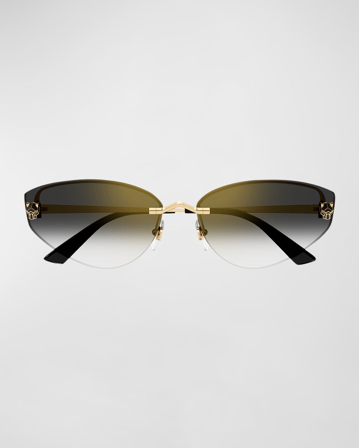 Panthère Rimless Metal Alloy Cat-Eye Sunglasses