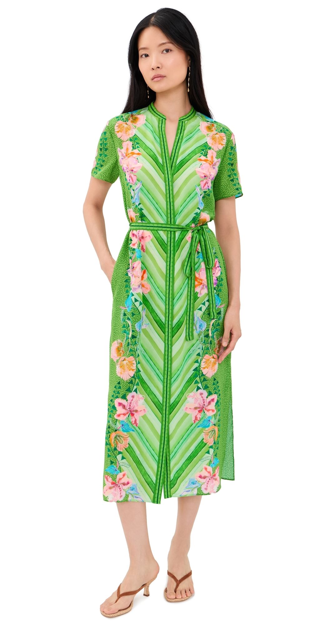 SALONI Vicki Dress Lilia Chevron Plmt 0