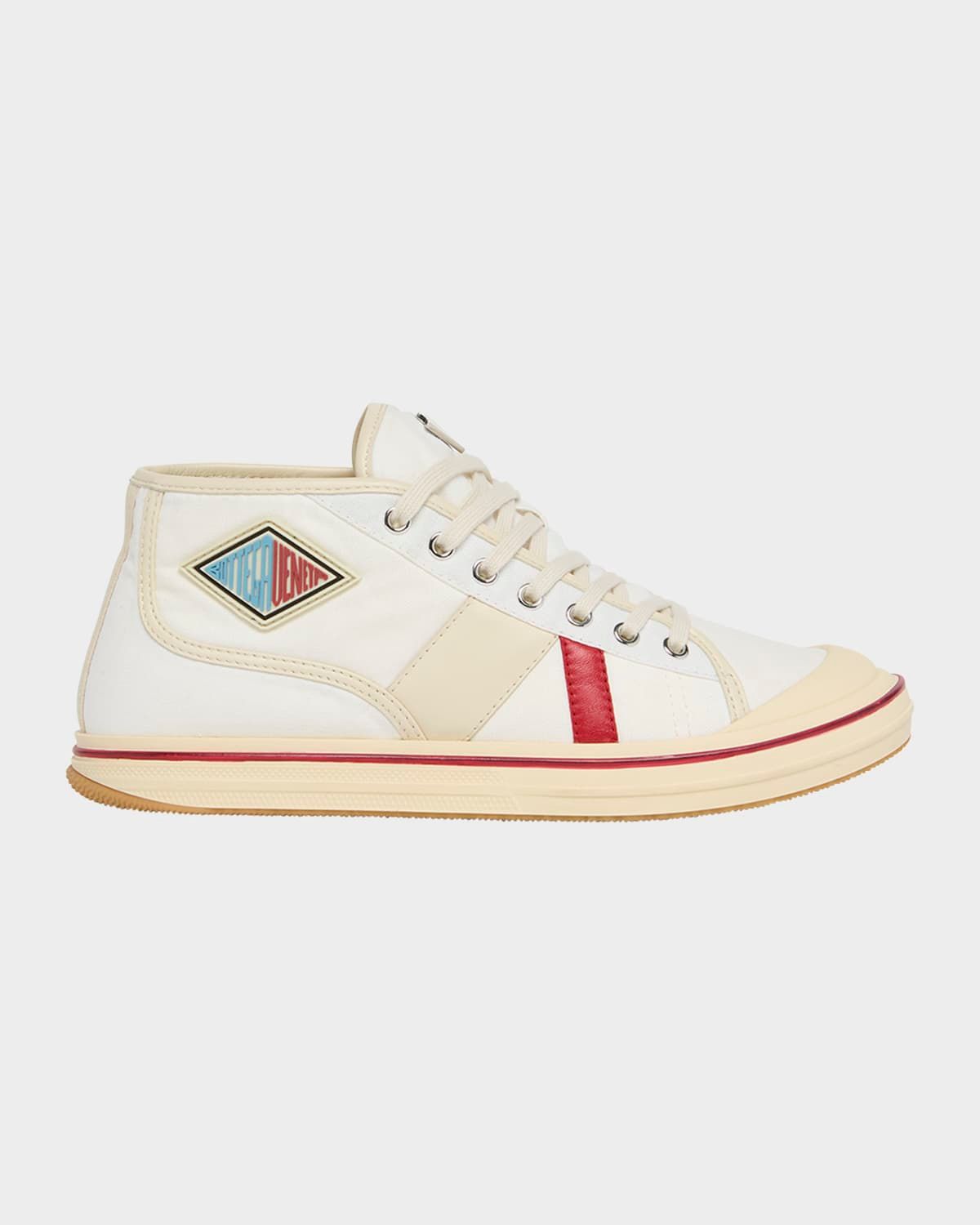 Summer Canvas Leather High-Top Sneakers