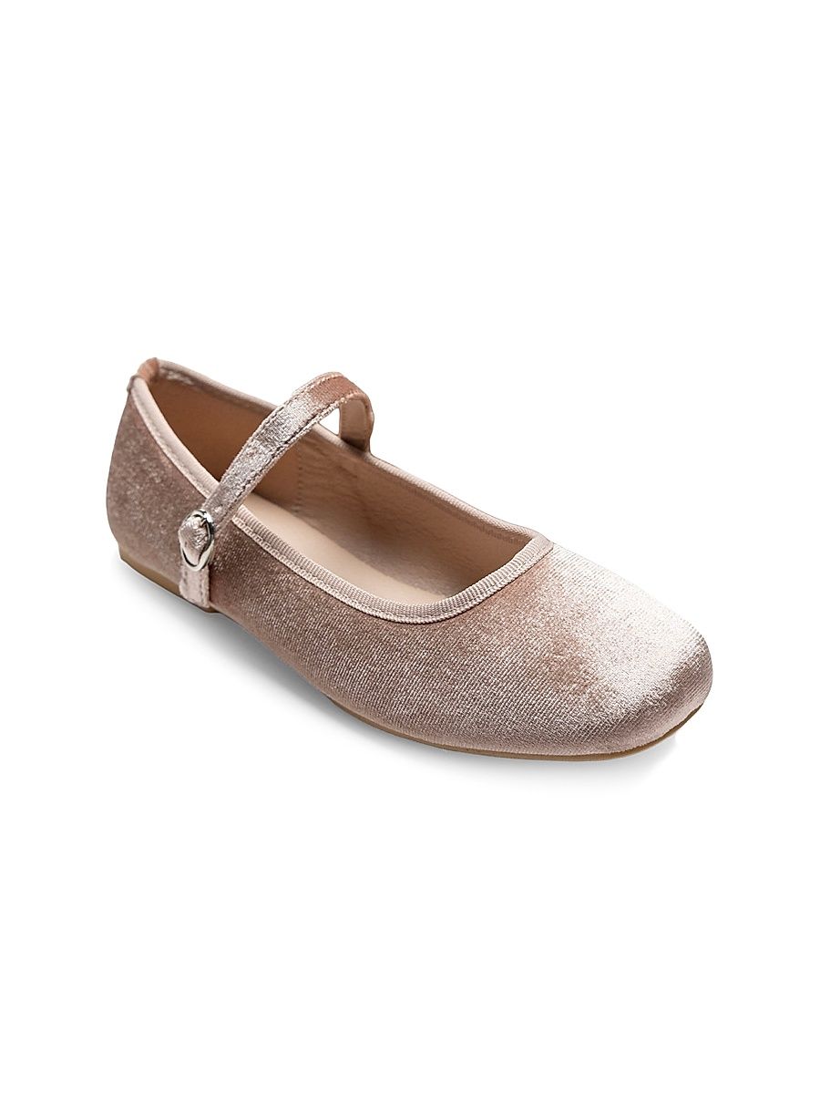 Little Girl's & Girl's Michelle Satin Velvet Flats - Powder - Size 4 (Child)