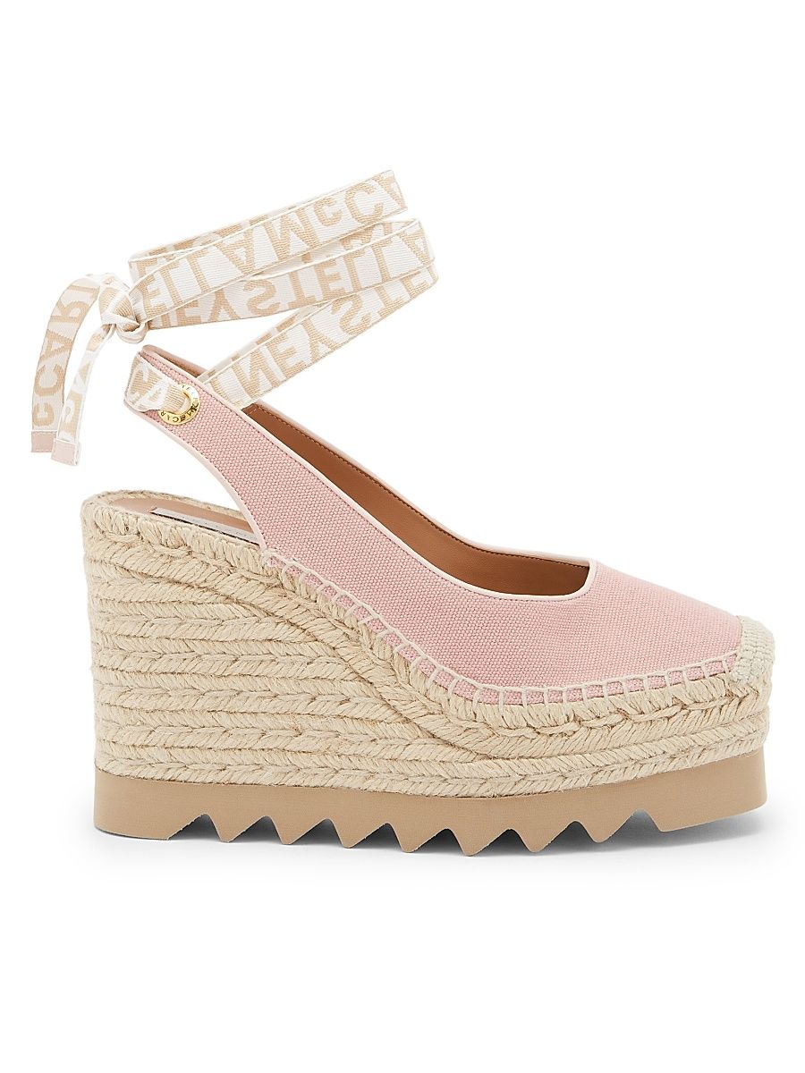 Women's Gaia 110MM Espadrille Wedge Slingback Pumps - Pale Pink - Size 11