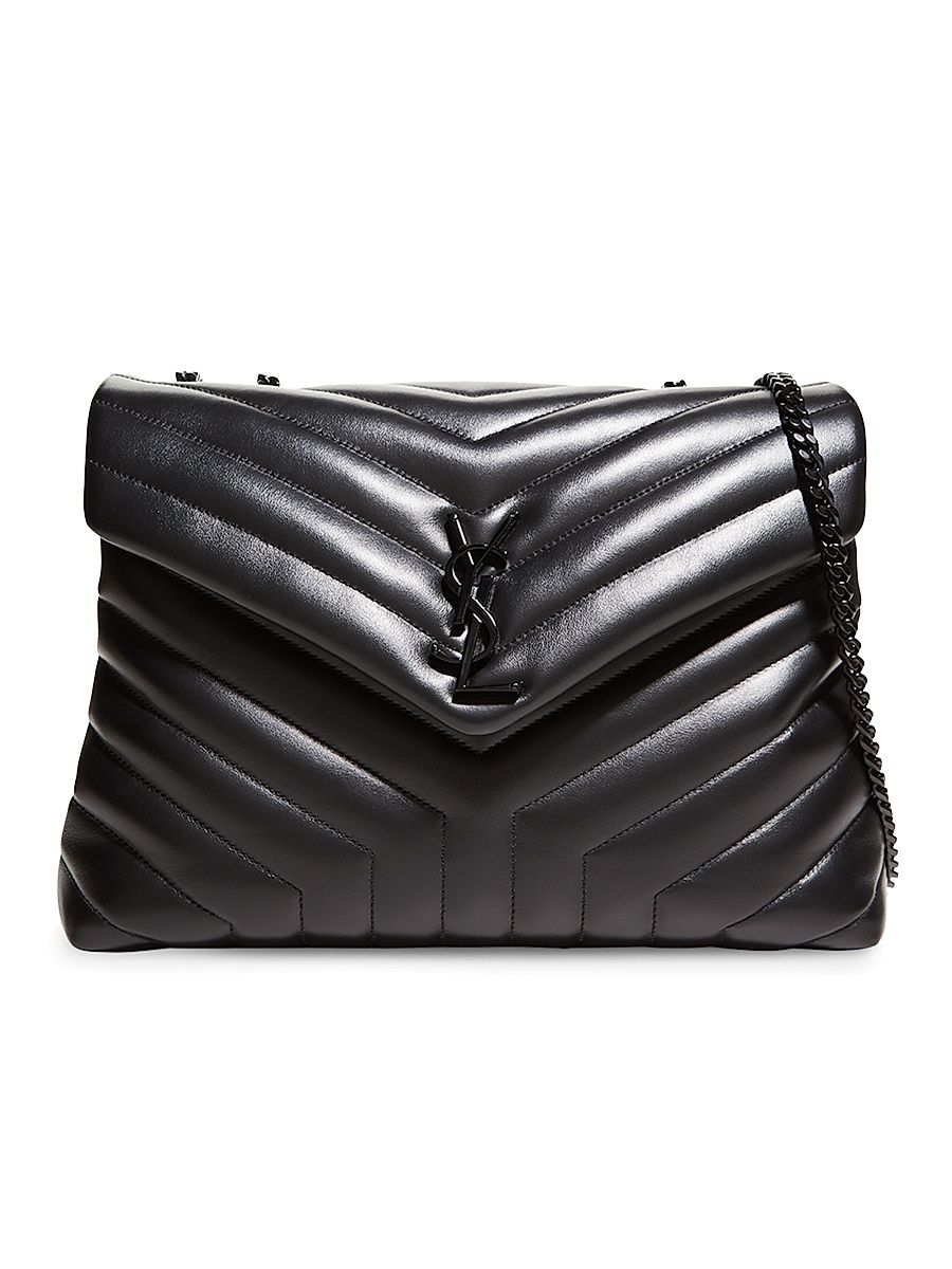Women's Loulou Medium Matelassé Leather Shoulder Bag - Nero