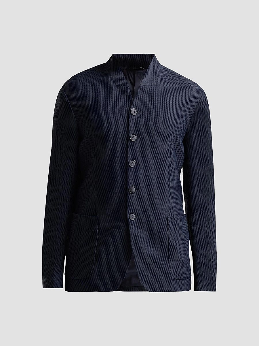 Men's Rice Stitch Jacket - Dark Navy - Size 46