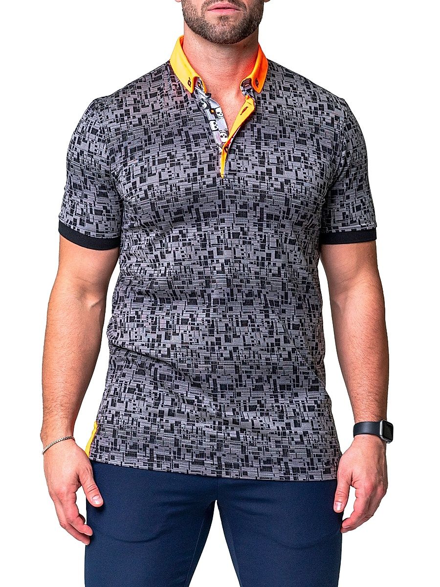 Men's Polo Mozartpolk Shirt - Black - Size XXL