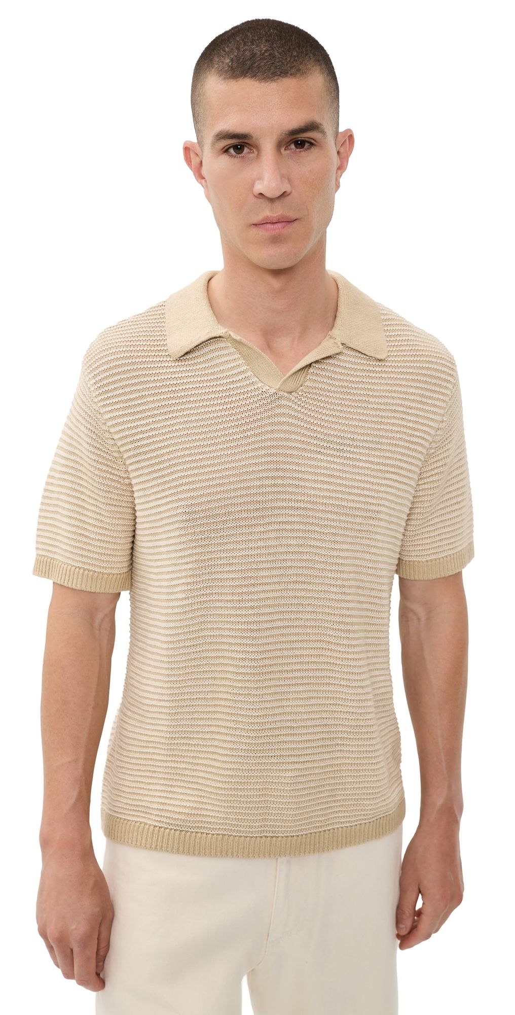 Taylor Stitch The Valencia Sweater Polo Sand Stripe 46