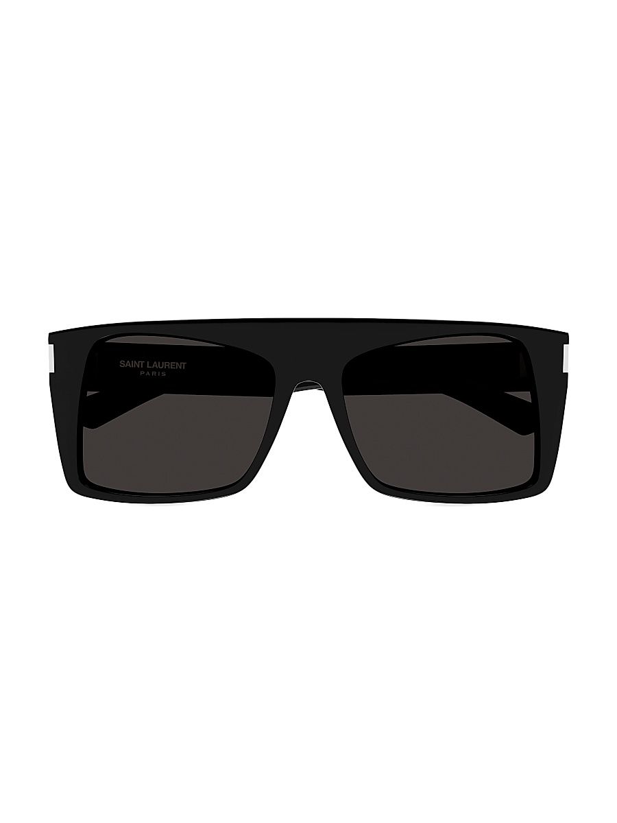 Women's 58MM Acetate Shield Sunglasses - Black Dark Grey