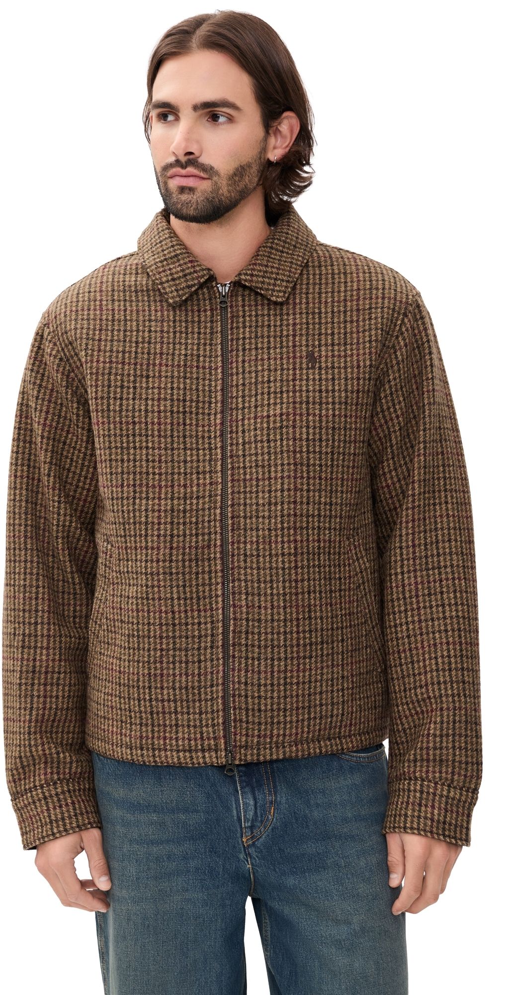 Polo Ralph Lauren Twill Wool Langdon Windbreaker Jacket Heritage Loden Check S