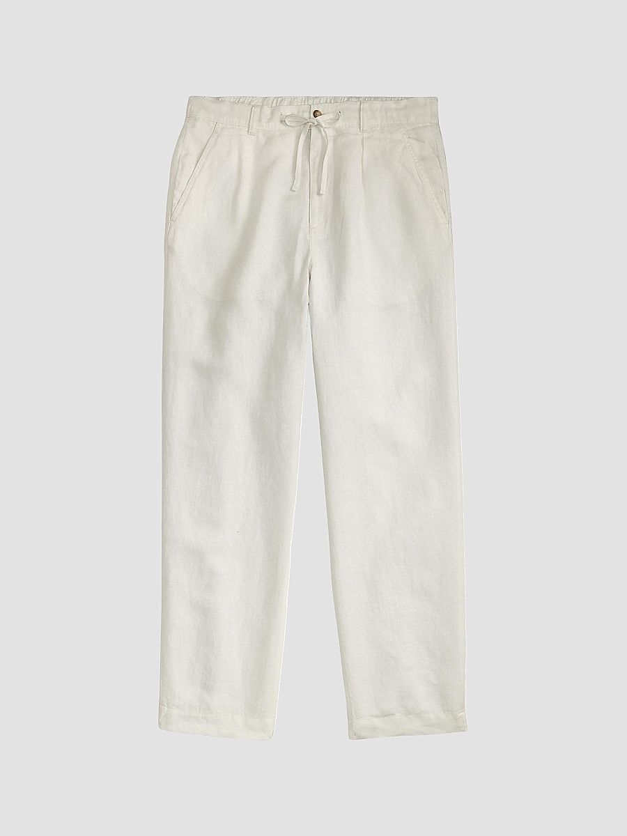 Men's Lateef Relaxed-Fit Linen Pants - Ceramic White - Size XXL