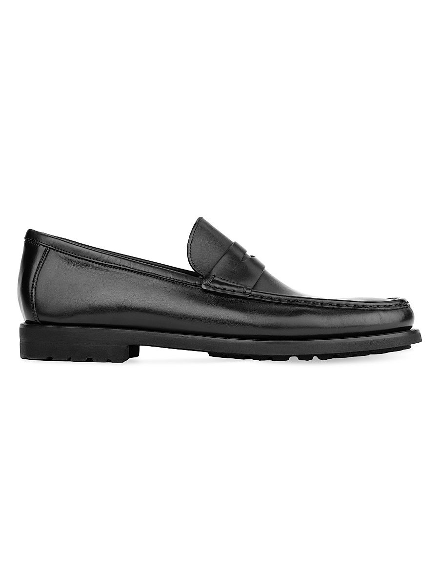 Men's Belfast Leather Penny Loafers - Nero - Size 13