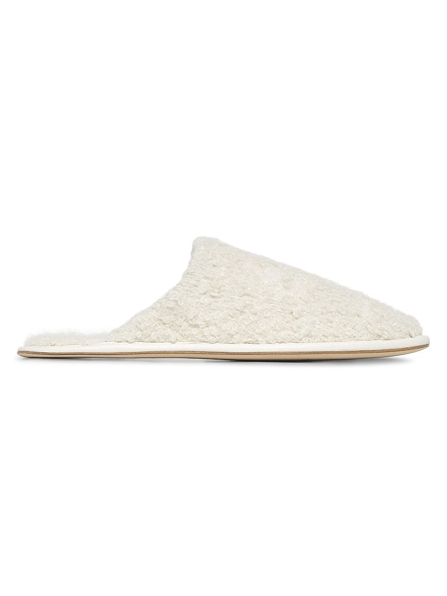 Women's Bristol Cashmere-Alpaca Slippers - Ivory - Size 12