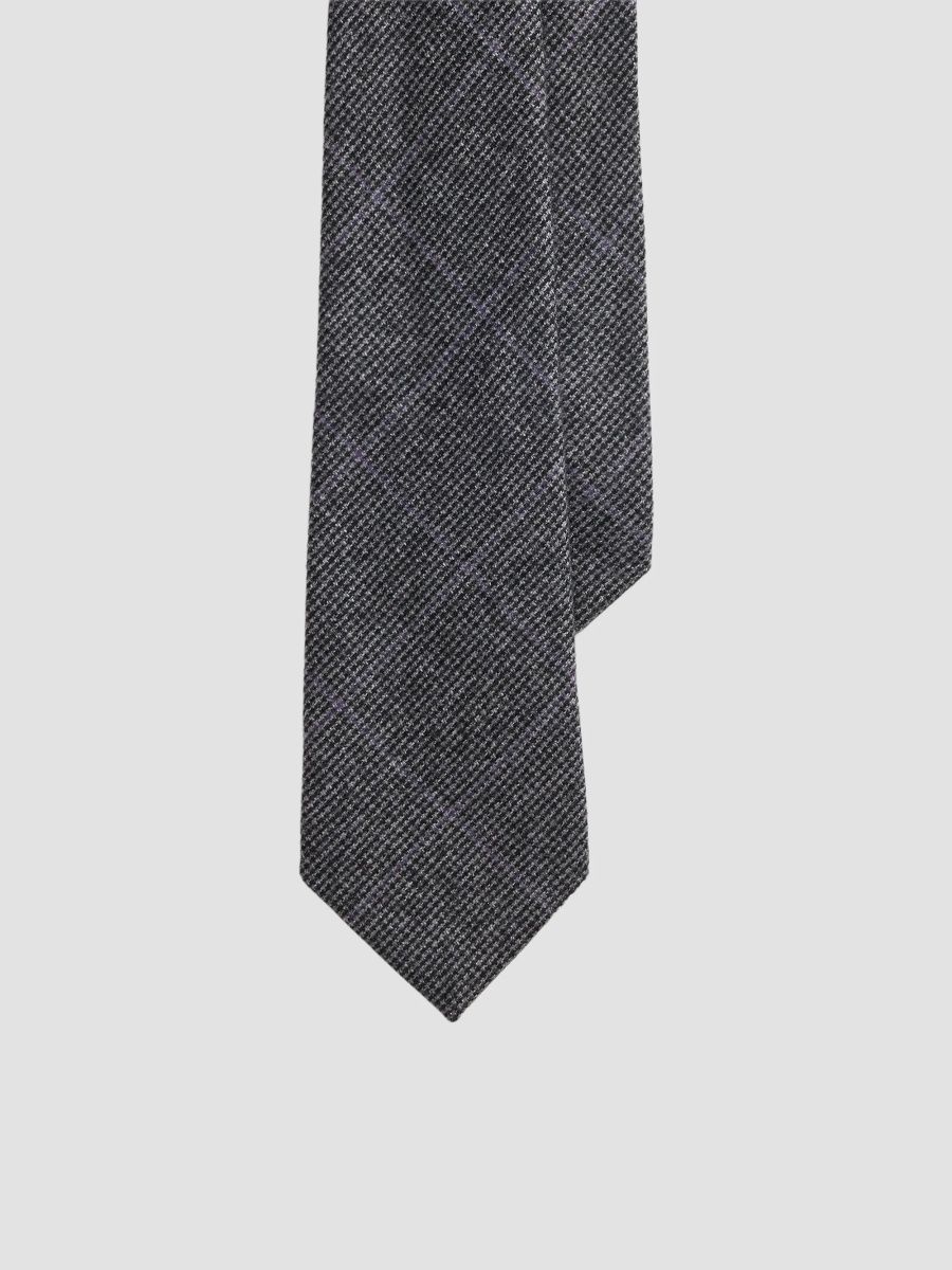 Ralph Lauren Purple Label Men's Mini-Tick Wool-Cashmere Tie - Medium Grey Multi