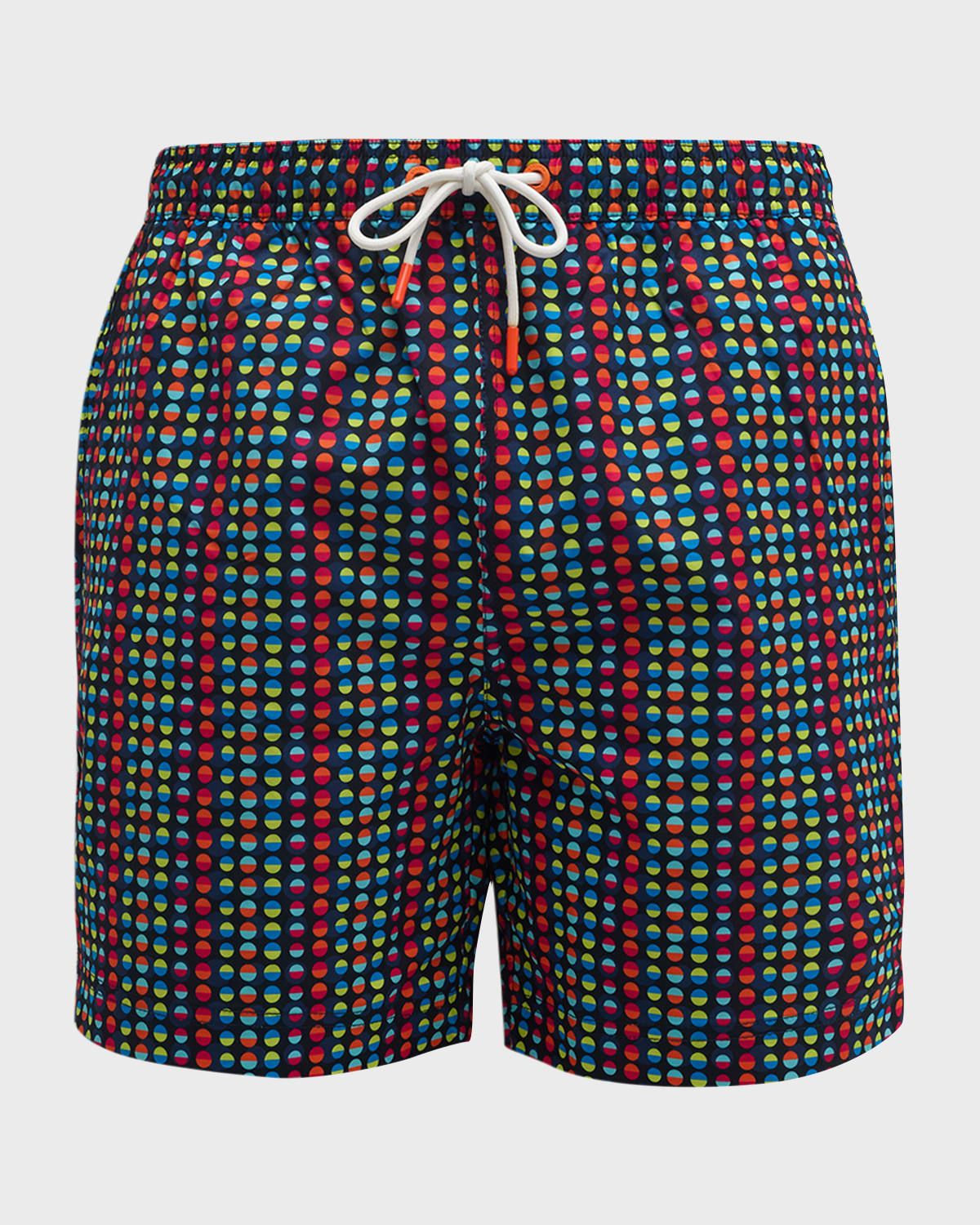 Men & apos;s Punto Geometric-Print Swim Shorts