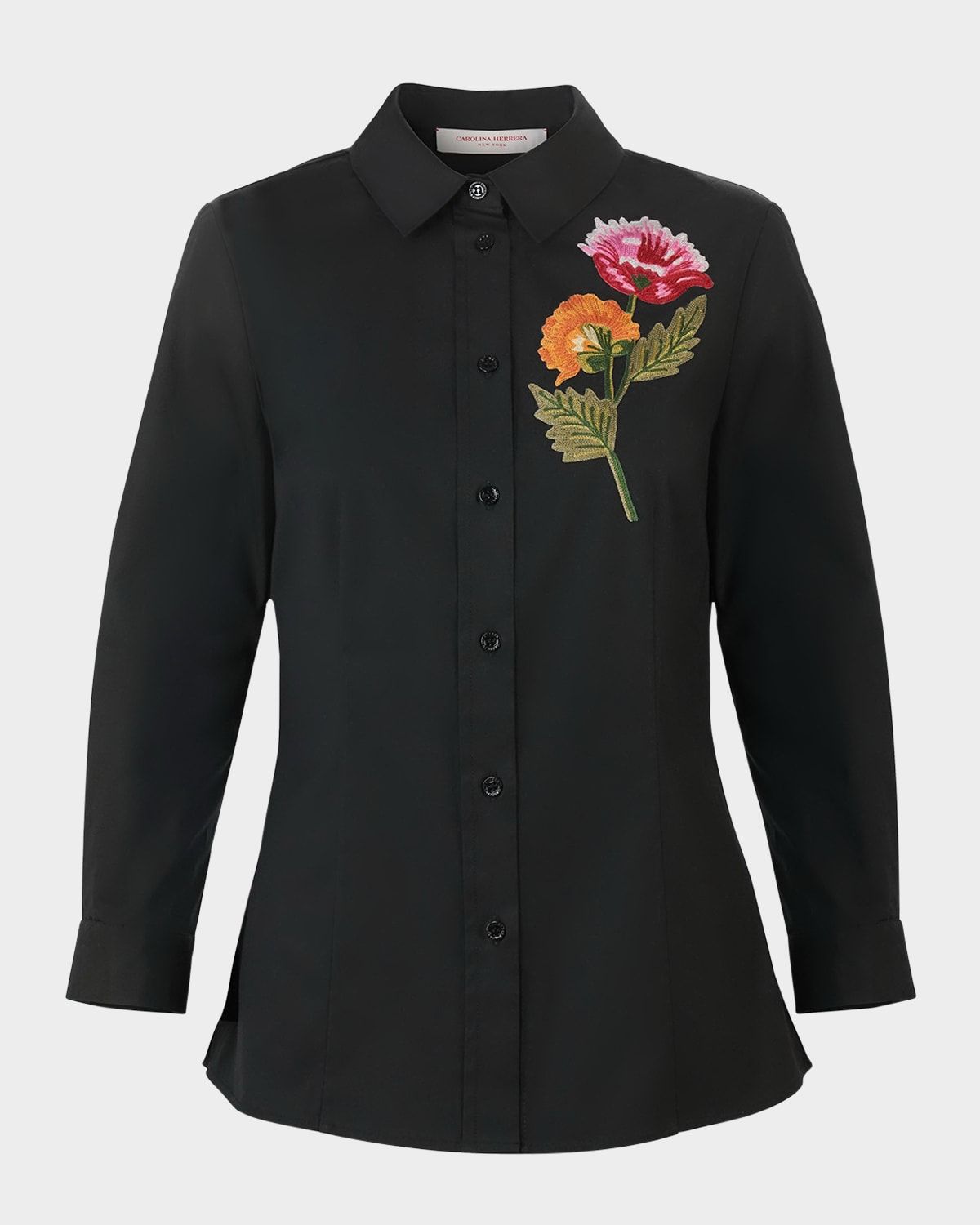 Floral Embroidered Icon Button-Down Shirt