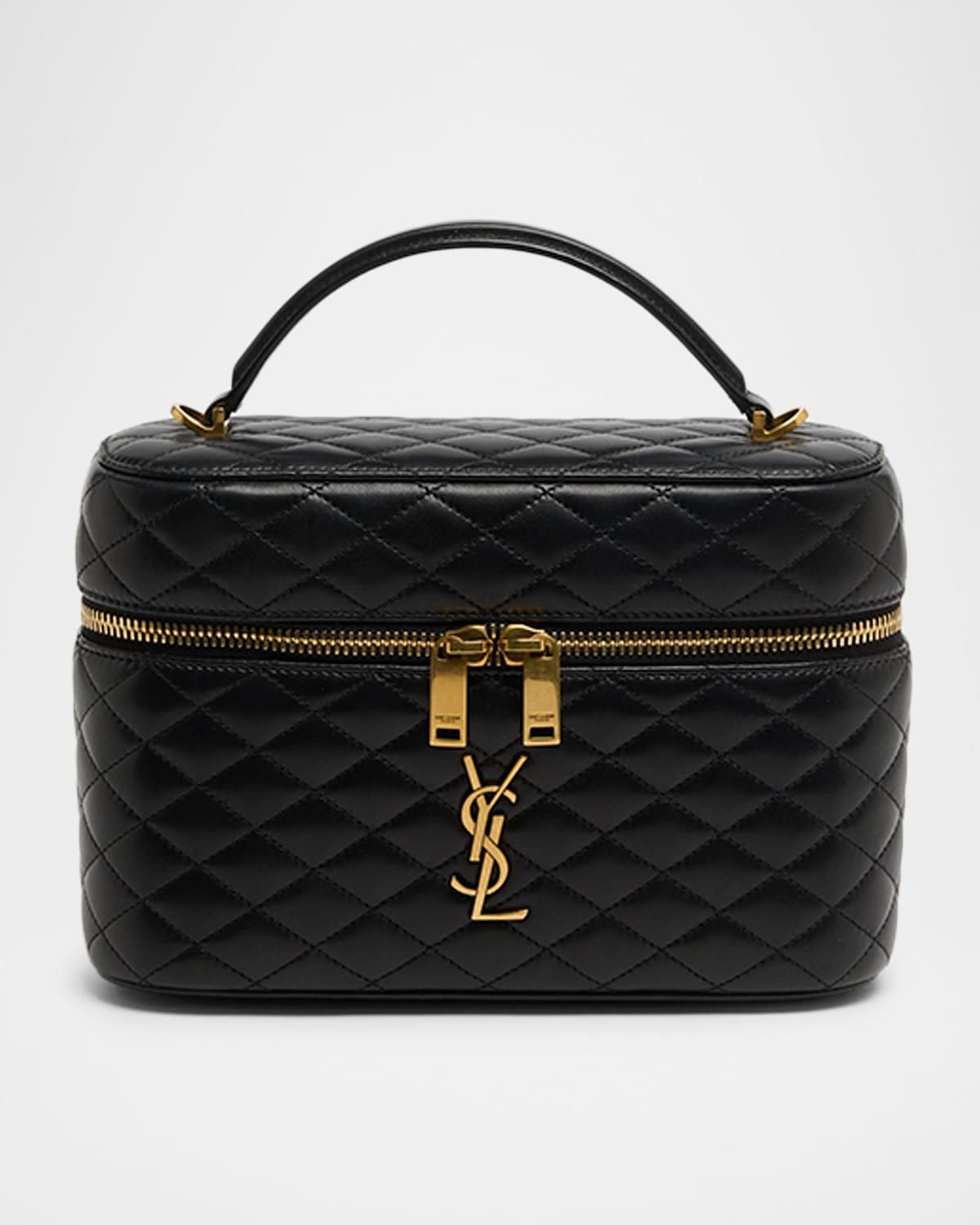 Gaby Large YSL Vanity Bag in Quilted Leather