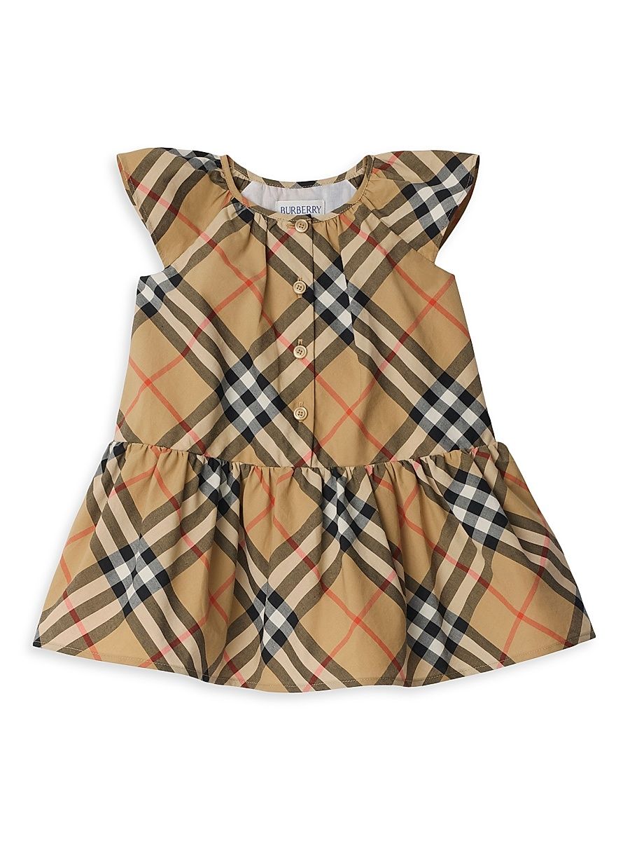 Baby Girl's, Little Girl's & Girl's Talley Check Dress - Sand Check - Size 6 Months