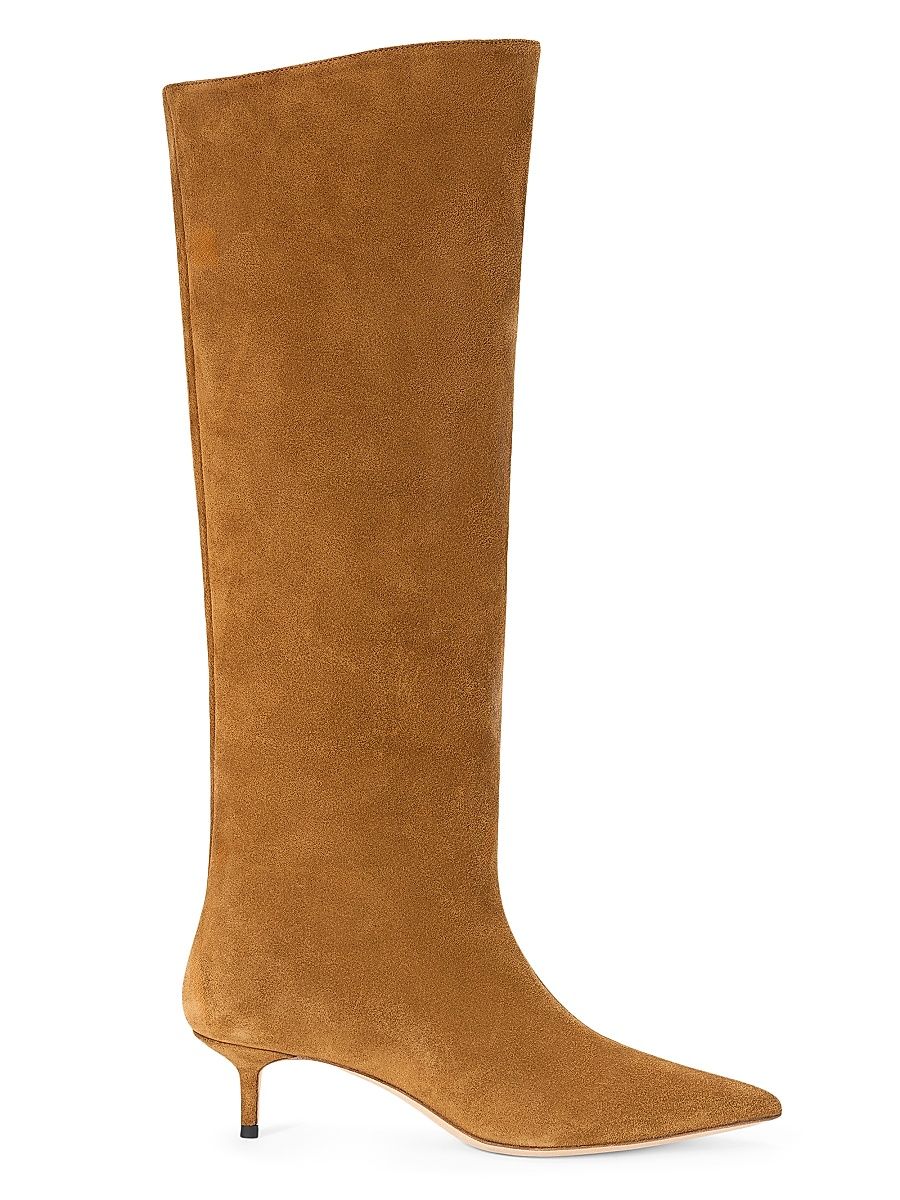 Women's Sebastian 50MM Suede Kitten-Heel Boots - Tan - Size 11