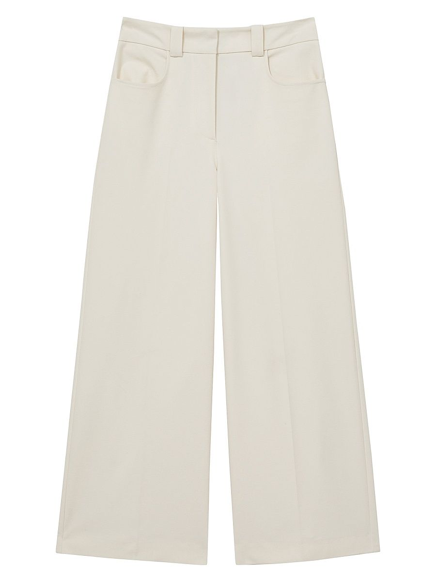 Women's Myrtle Culotte-Style Wide-Leg Trousers - Cream - Size 14