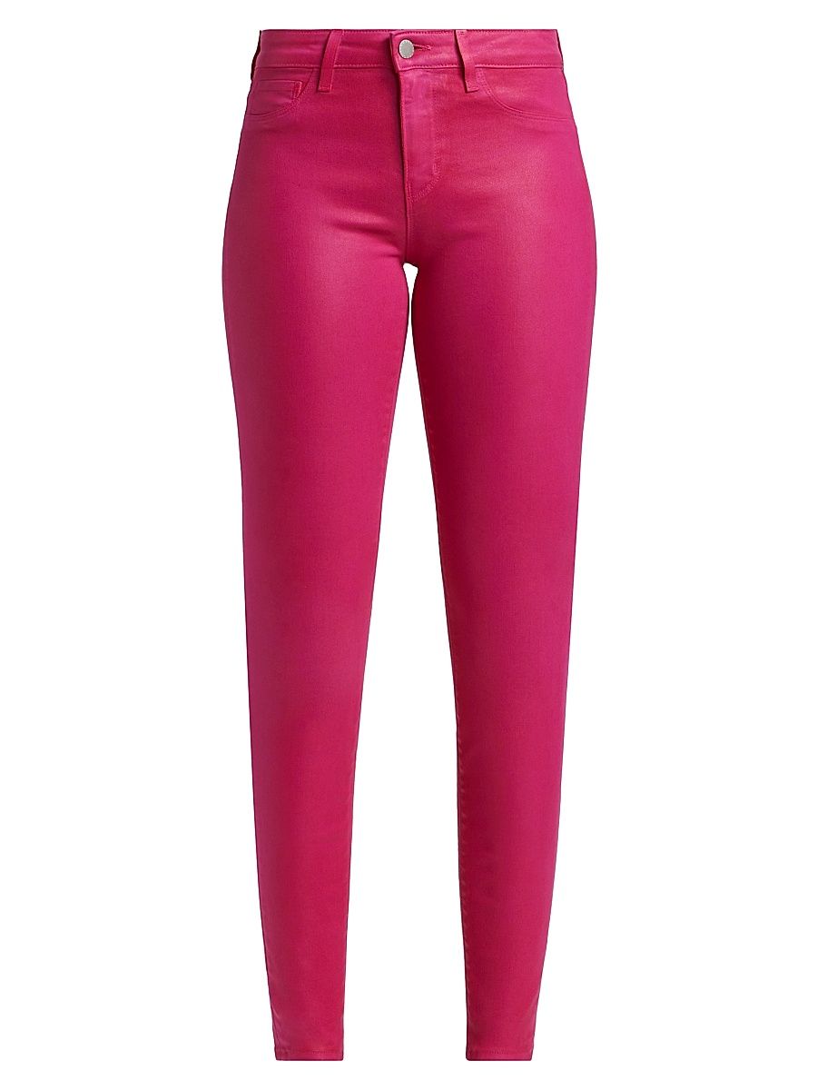 Women's Marguerite High-Rise Skinny Jeans - Fuschia Pink Coated - Size 26