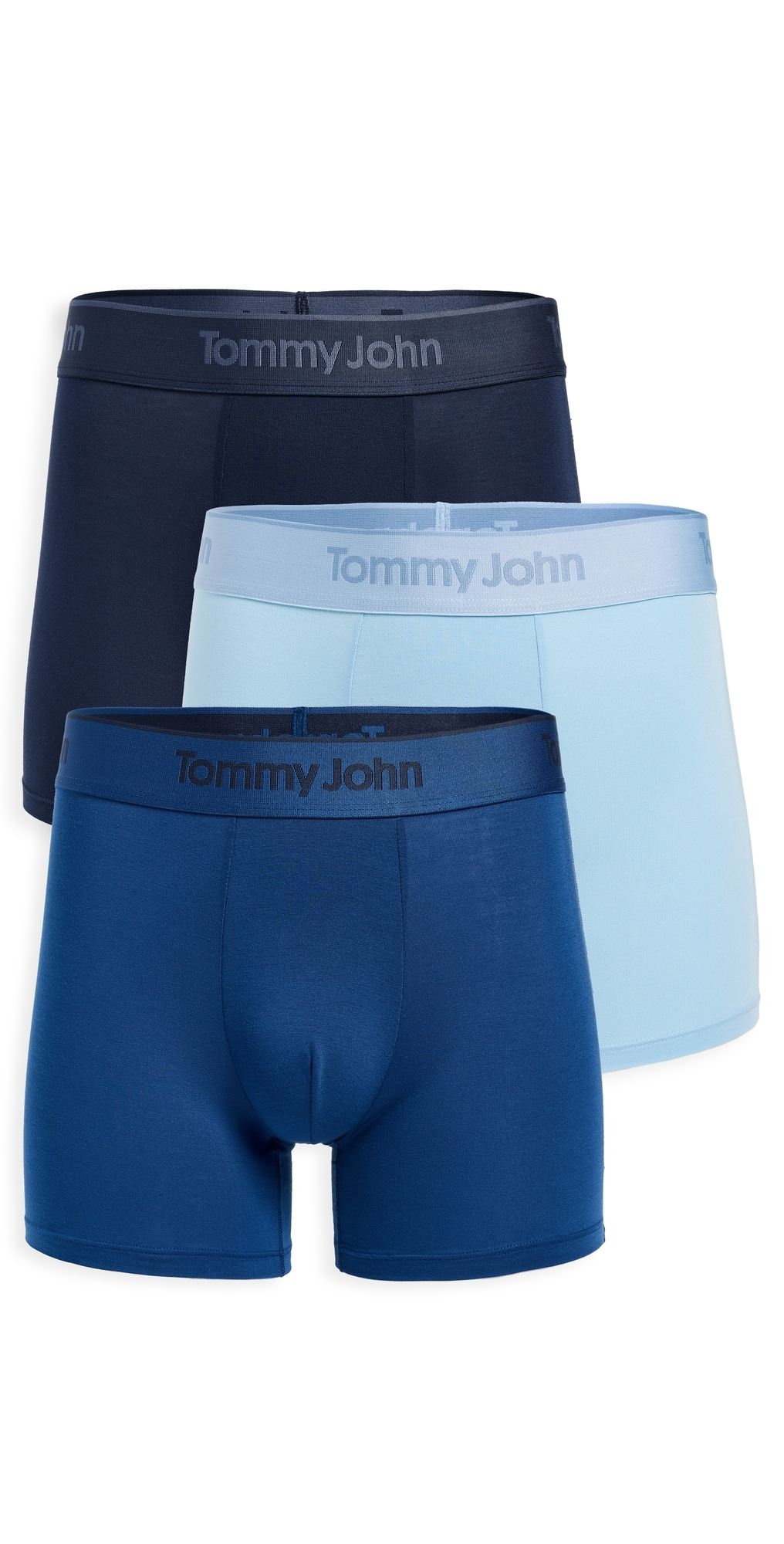 Tommy John Second Skin 4 Trunks 3 Pack Dress Blues/Blue Quartz/ Dutch M