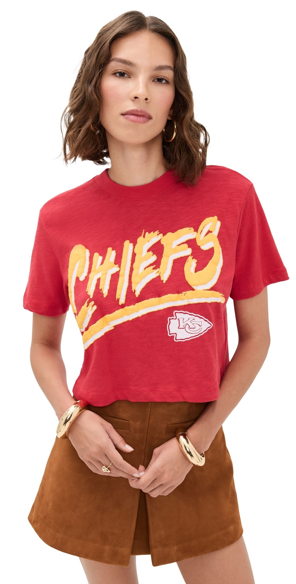 Junk Food Chiefs Thrill MN Crop Tee Licorice S