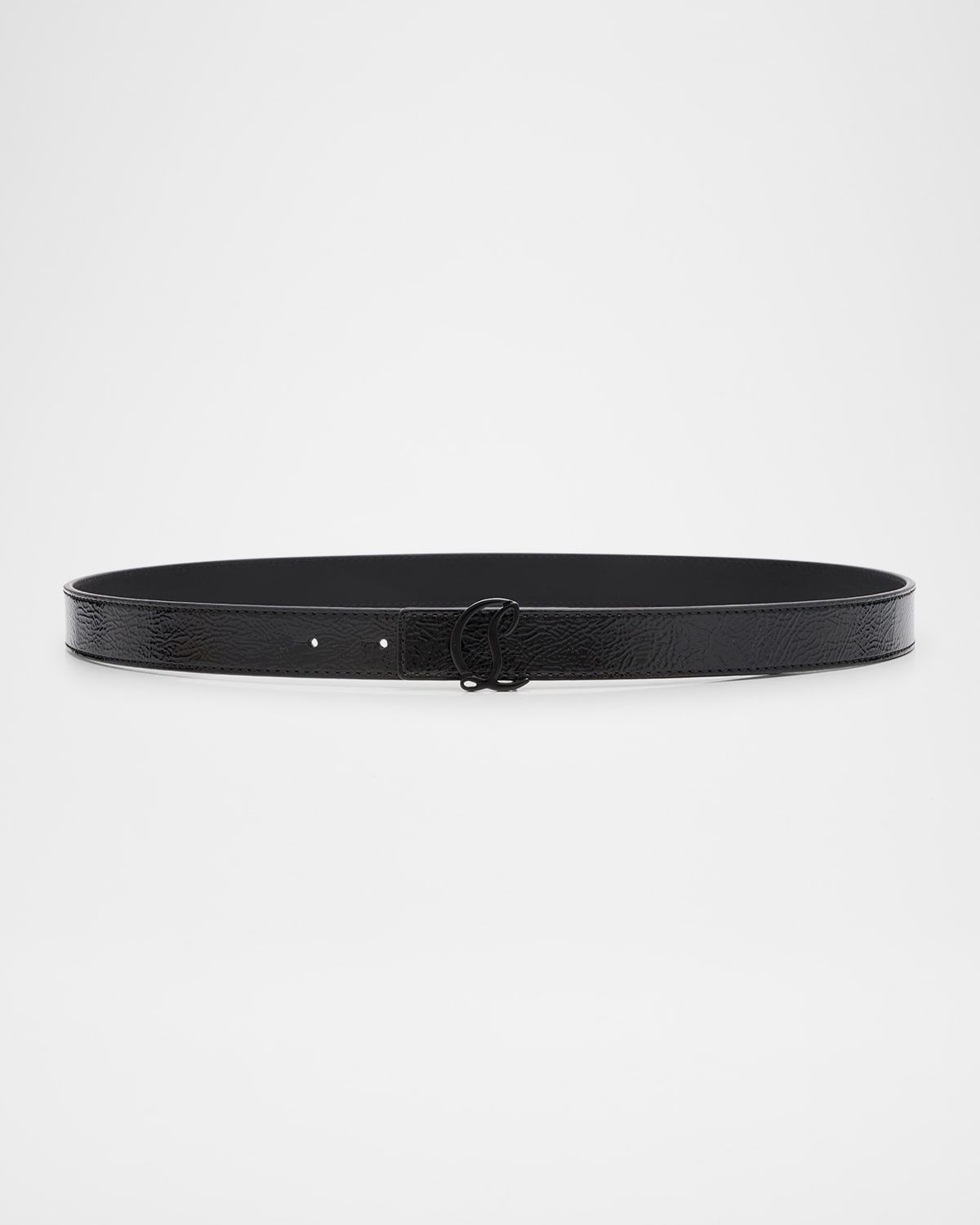 Loubi54 Reversible Belt in Patent and Smooth Leather