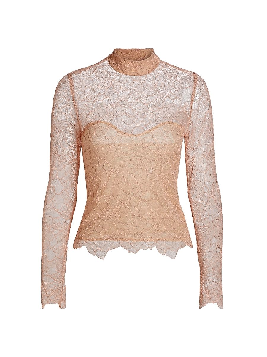 Women's Marielle Lace Blouse - Blush - Size XL