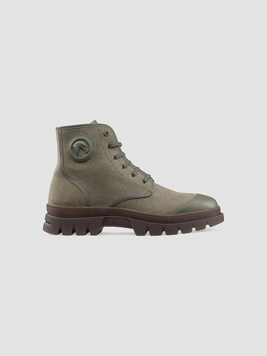 Stefano Ricci Men's Sophisticated Leather Ankle Boots - Dark Green - Size 7