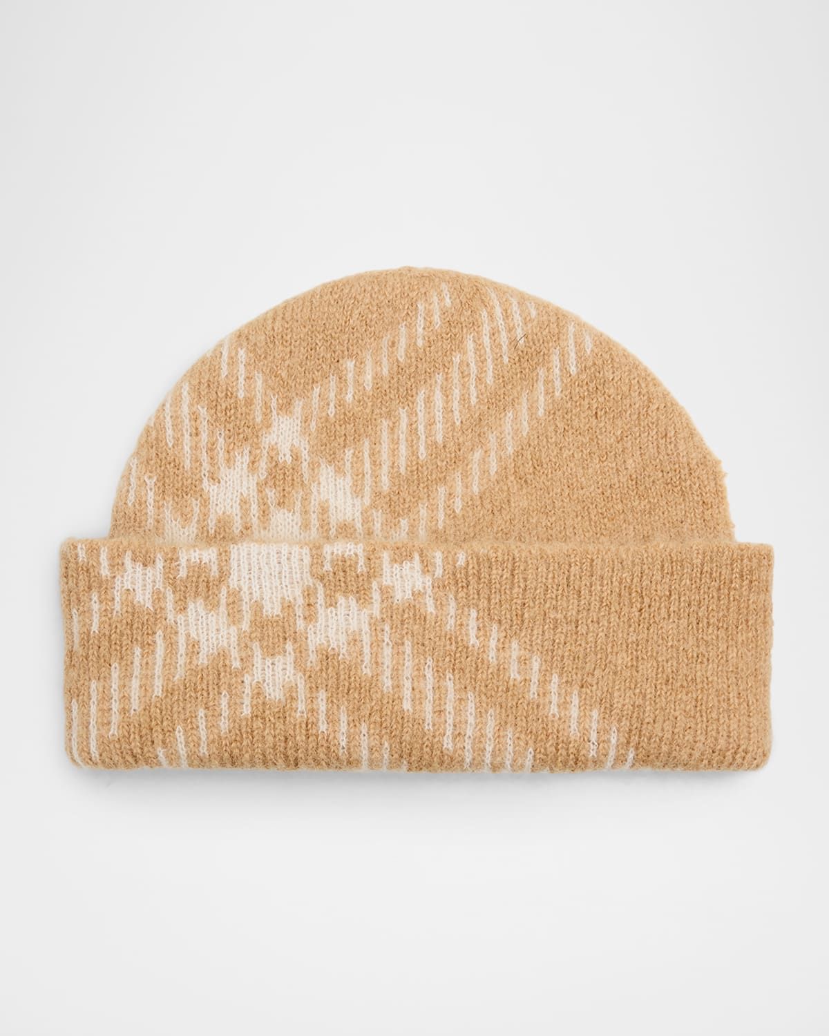 Check Mohair Wool-Blend Beanie