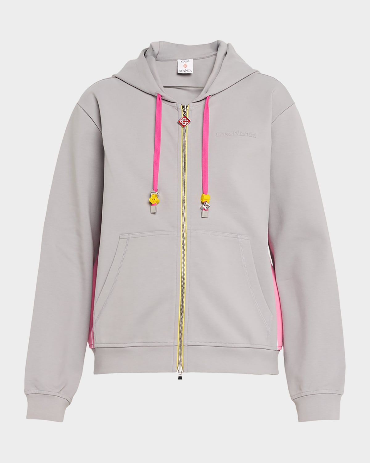 Zip-Front Stretch Cotton Hoodie