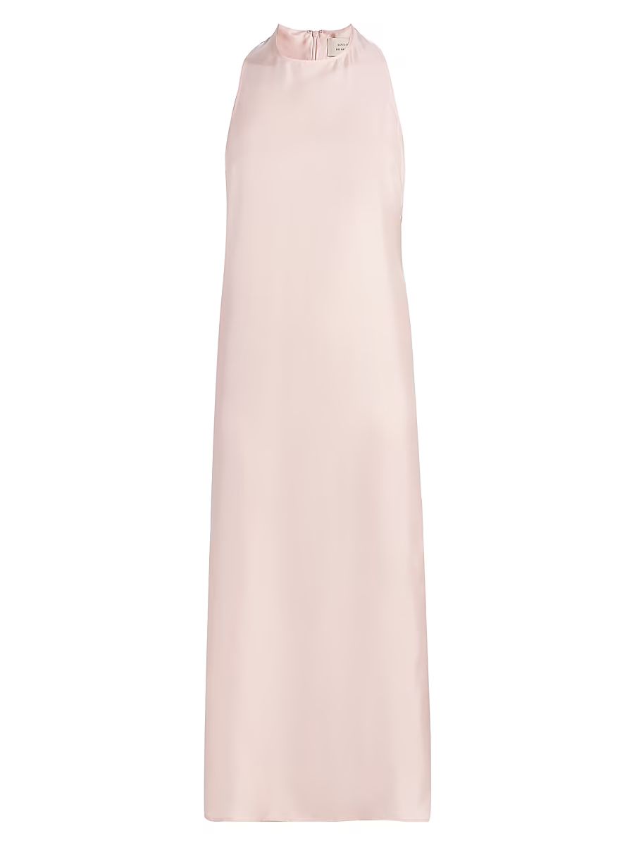 Women's Paloma Twist Back Silk Midi-Slipdress - Light Pink - Size Small
