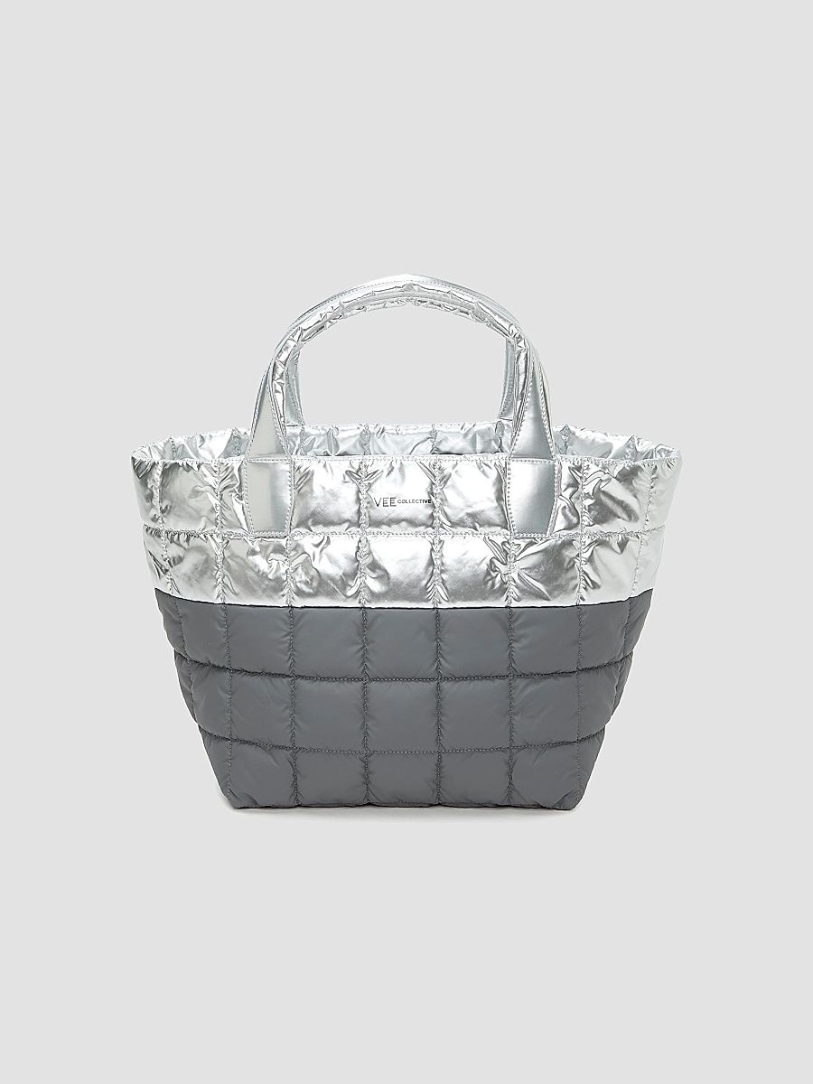 Women's Porter Line Medium Quilted Tote Bag - Silver Grey
