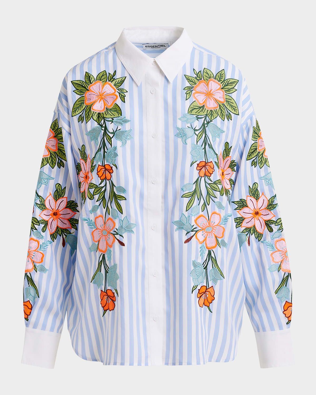Hotswolds Embroidered Striped Shirt