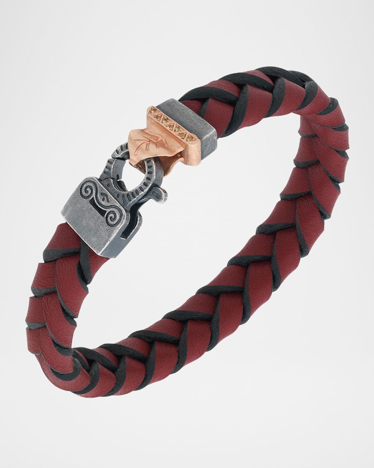 Men & apos;s Flaming Tongue Wide Leather Bracelet