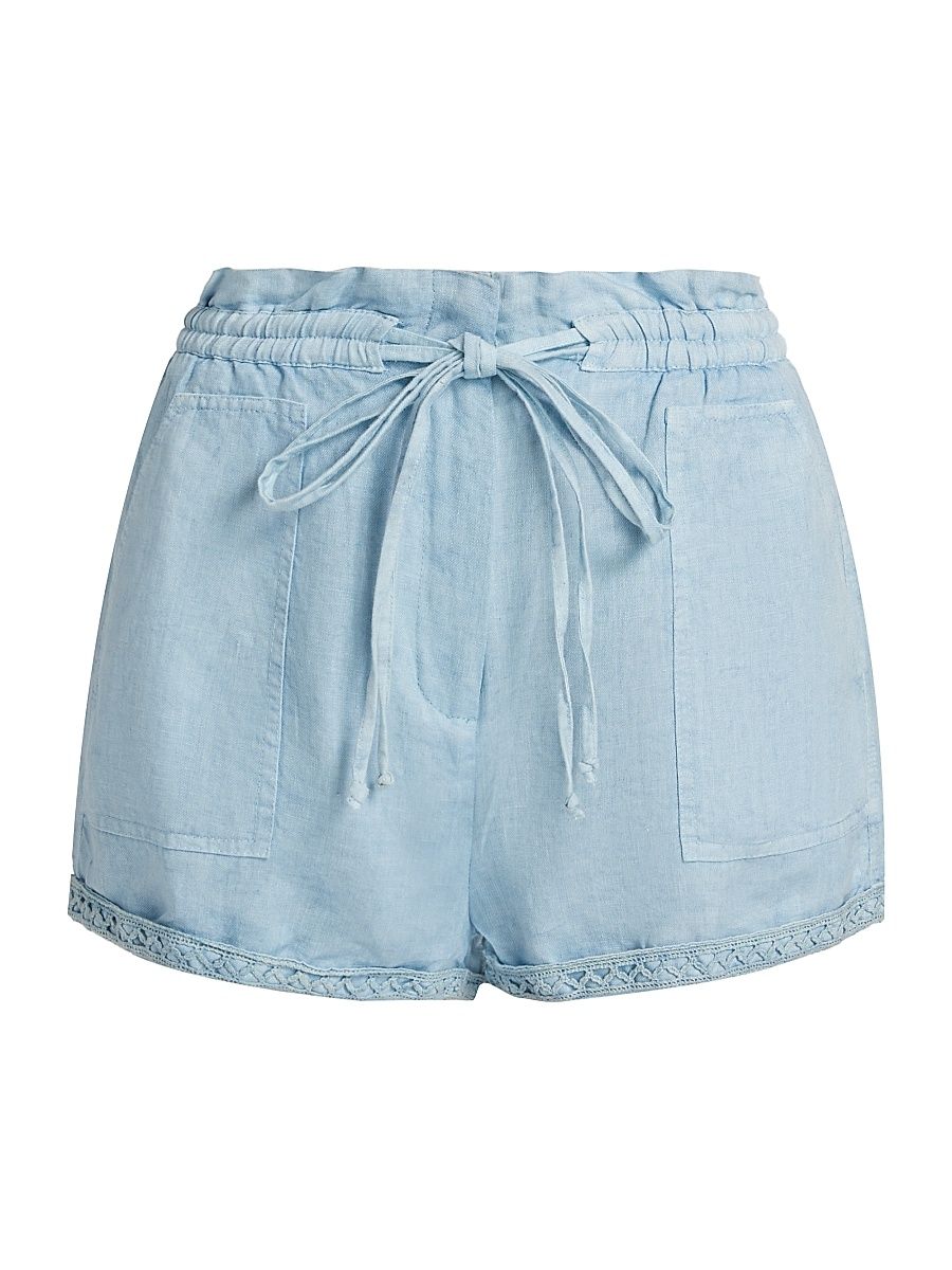Women's Riobamba Tegan Linen Shorts - Blue Lavander - Size XS