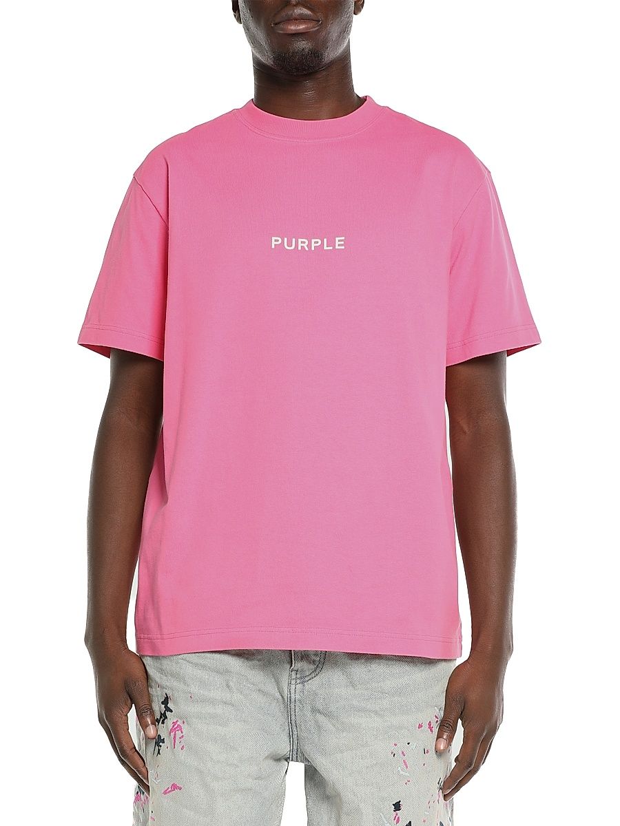 Men's Logo Cotton Crewneck T-Shirt - Pink - Size XXL