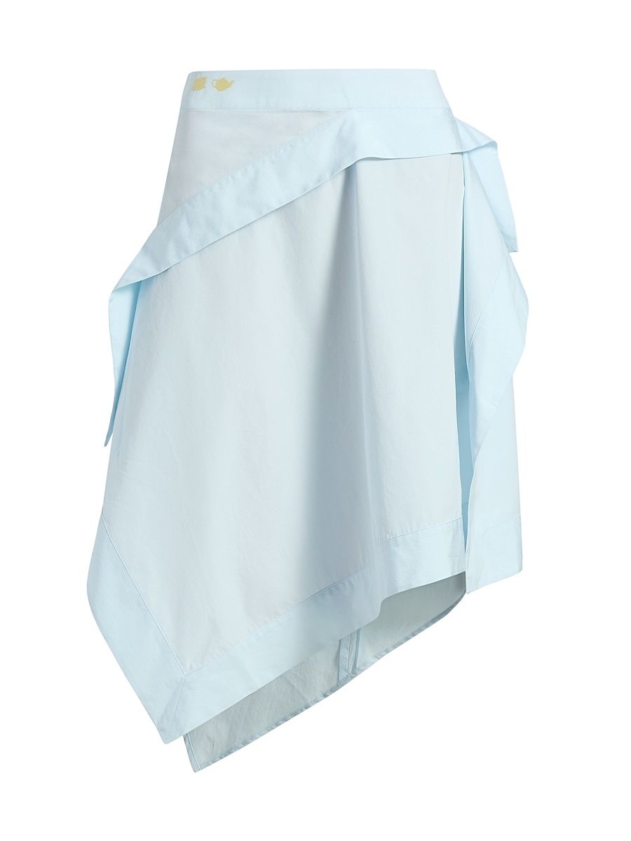 Women's Drape Asymmetric Skirt - Pale Blue - Size 6