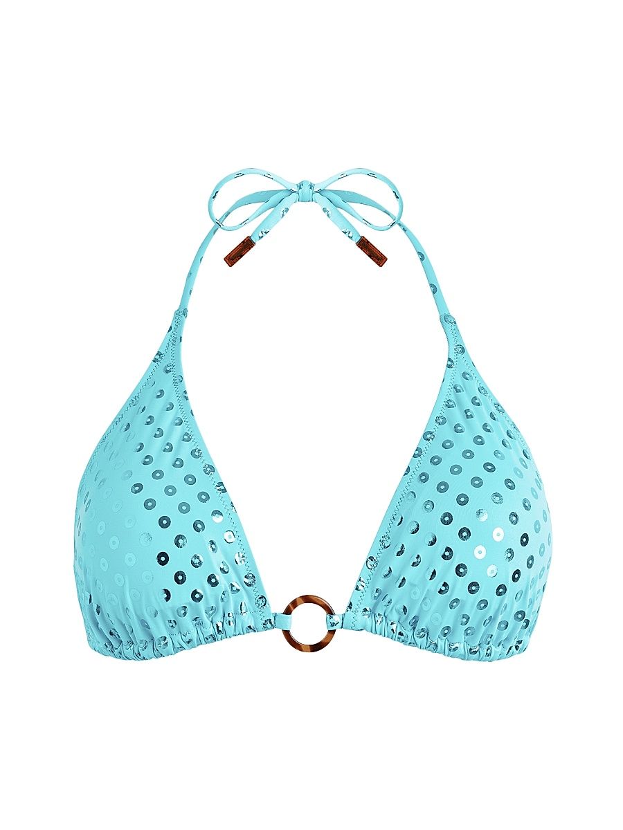 Women's Sequined Halterneck Bikini Top - Vertigo Disco - Size Small