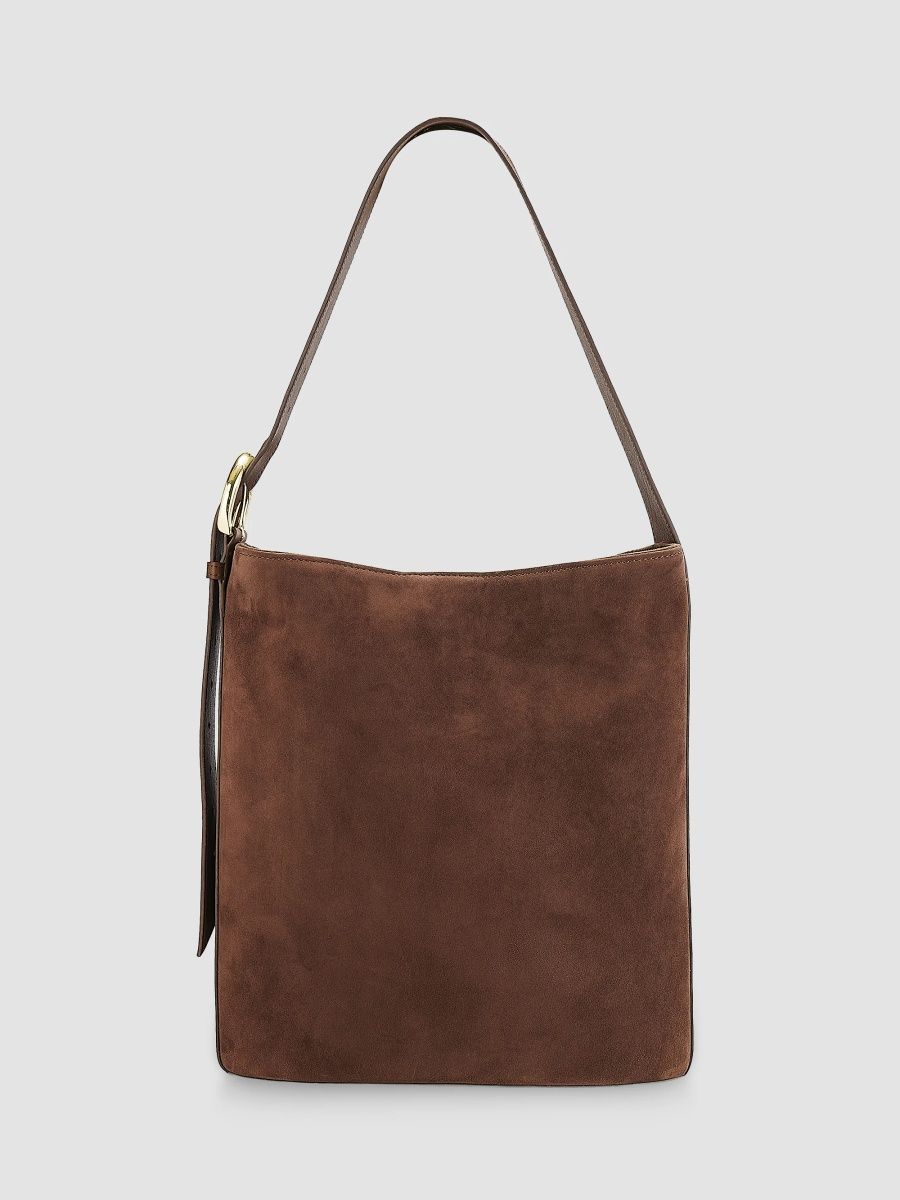 GiGi New York Women's Avery Suede Bucket Bag - Brown
