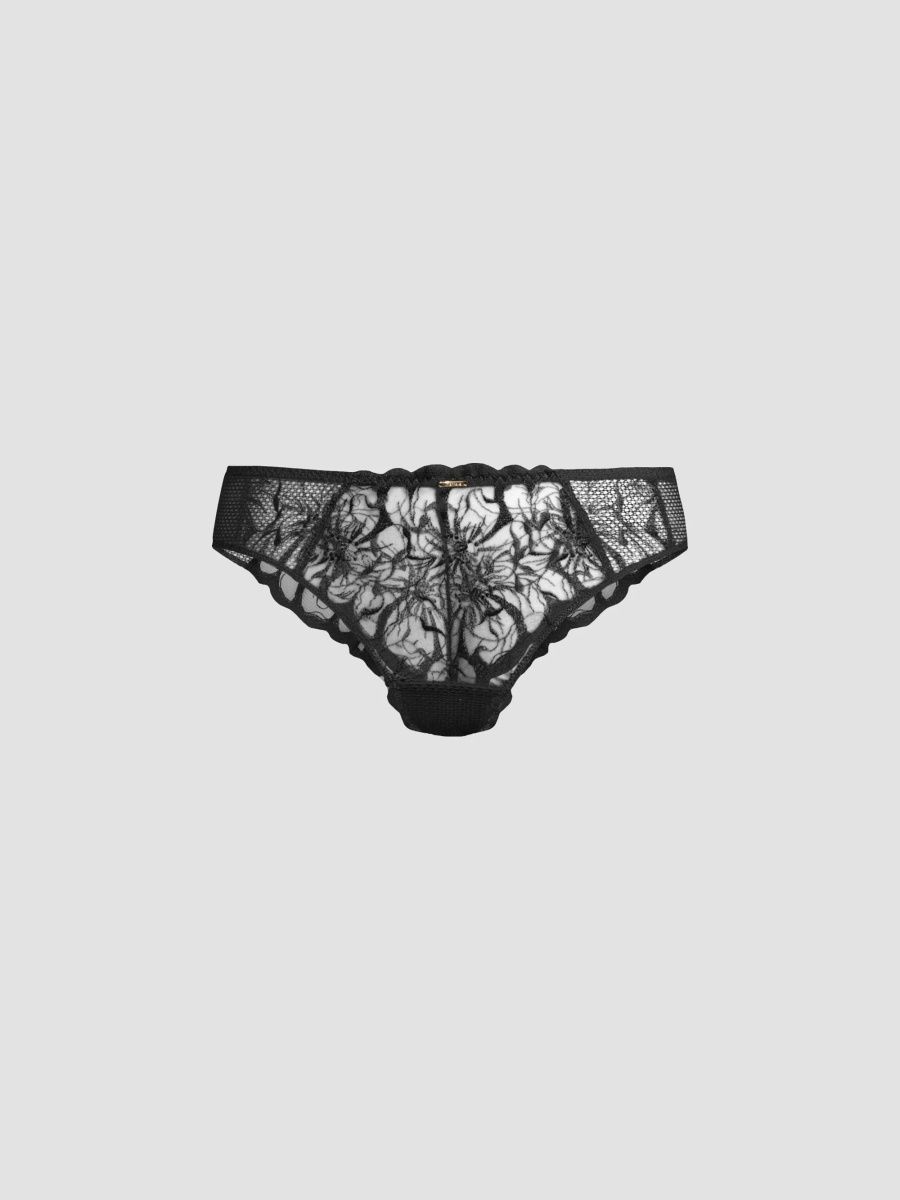 Chantelle Women's Floral Lace Thong - Black - Size XL