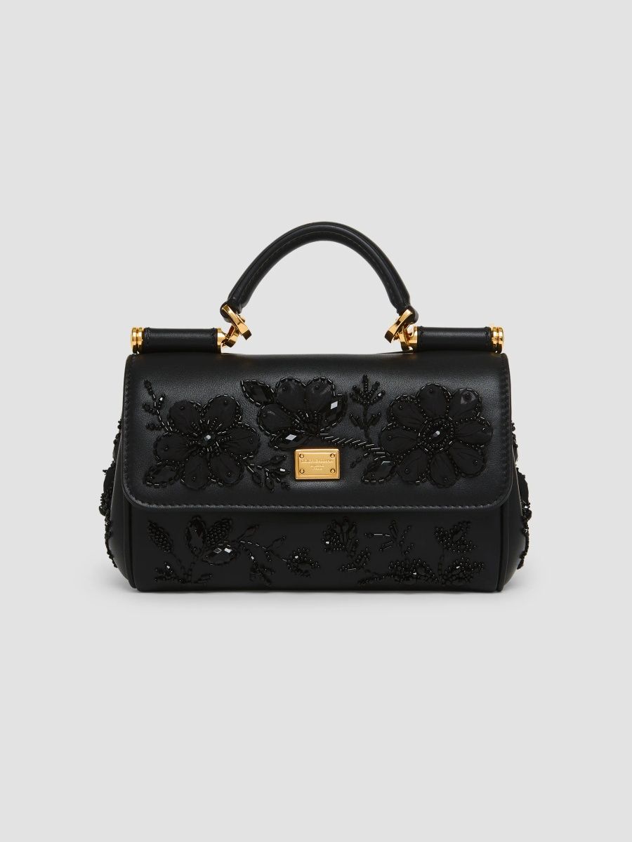 Dolce & Gabbana Women's My Sicily Floral Embroidered Top Handle Bag - Nero