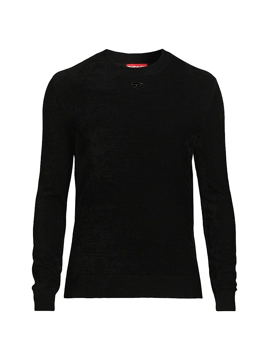 Men's Cevro Chenille Crewneck Sweater - Black - Size XXL