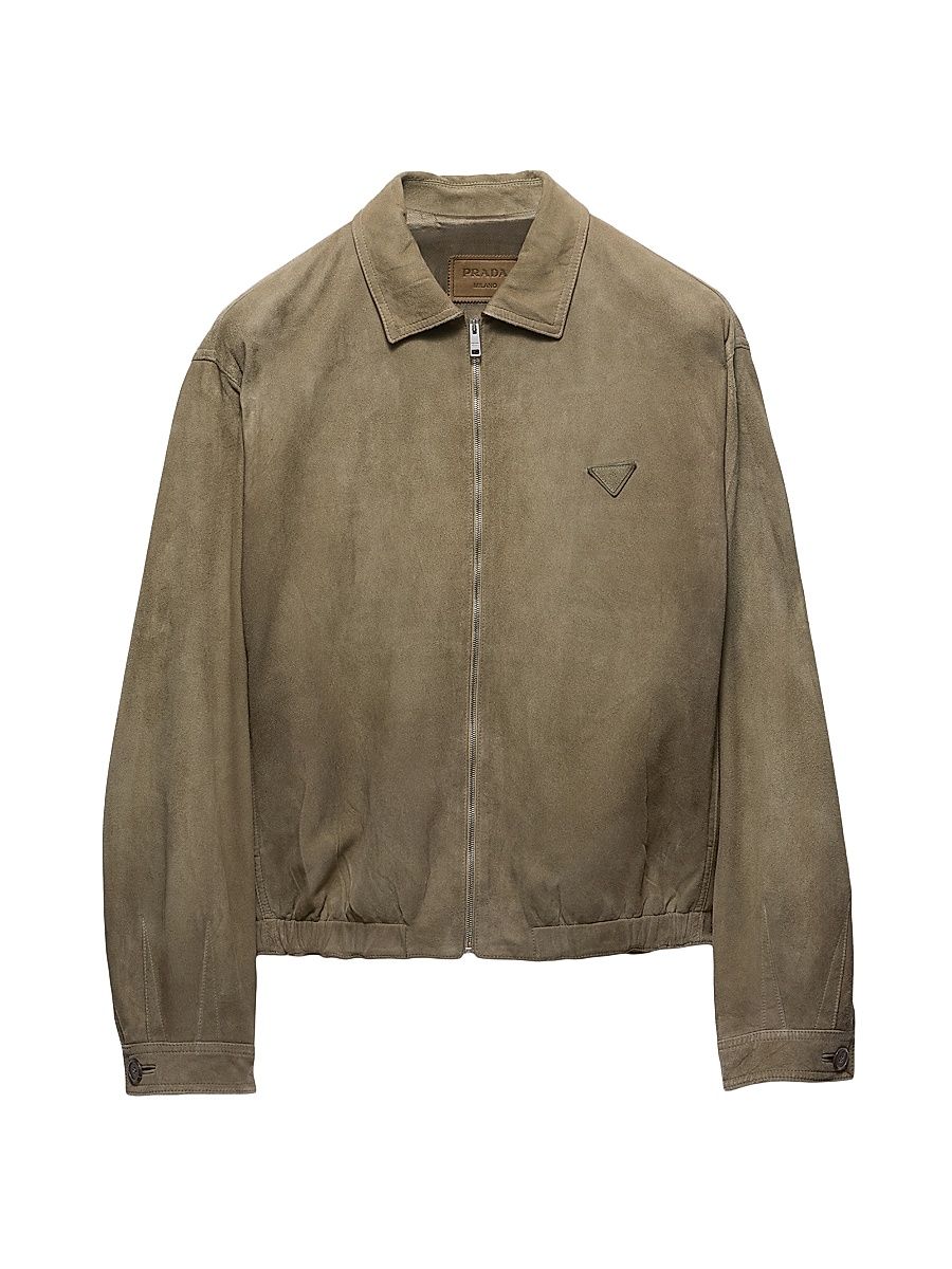 Men's Suede Jacket - Green - Size 44