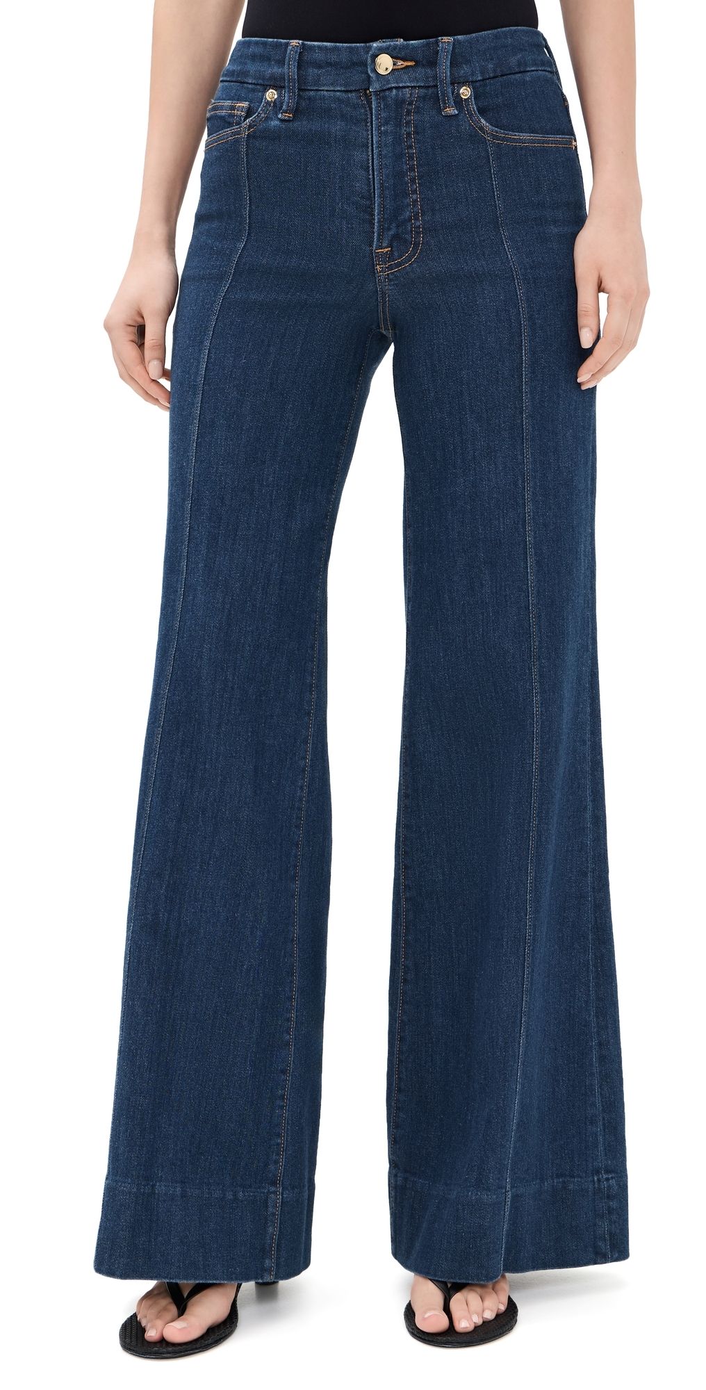 Good American Good Waist Palazzo Jeans Indigo1169 18