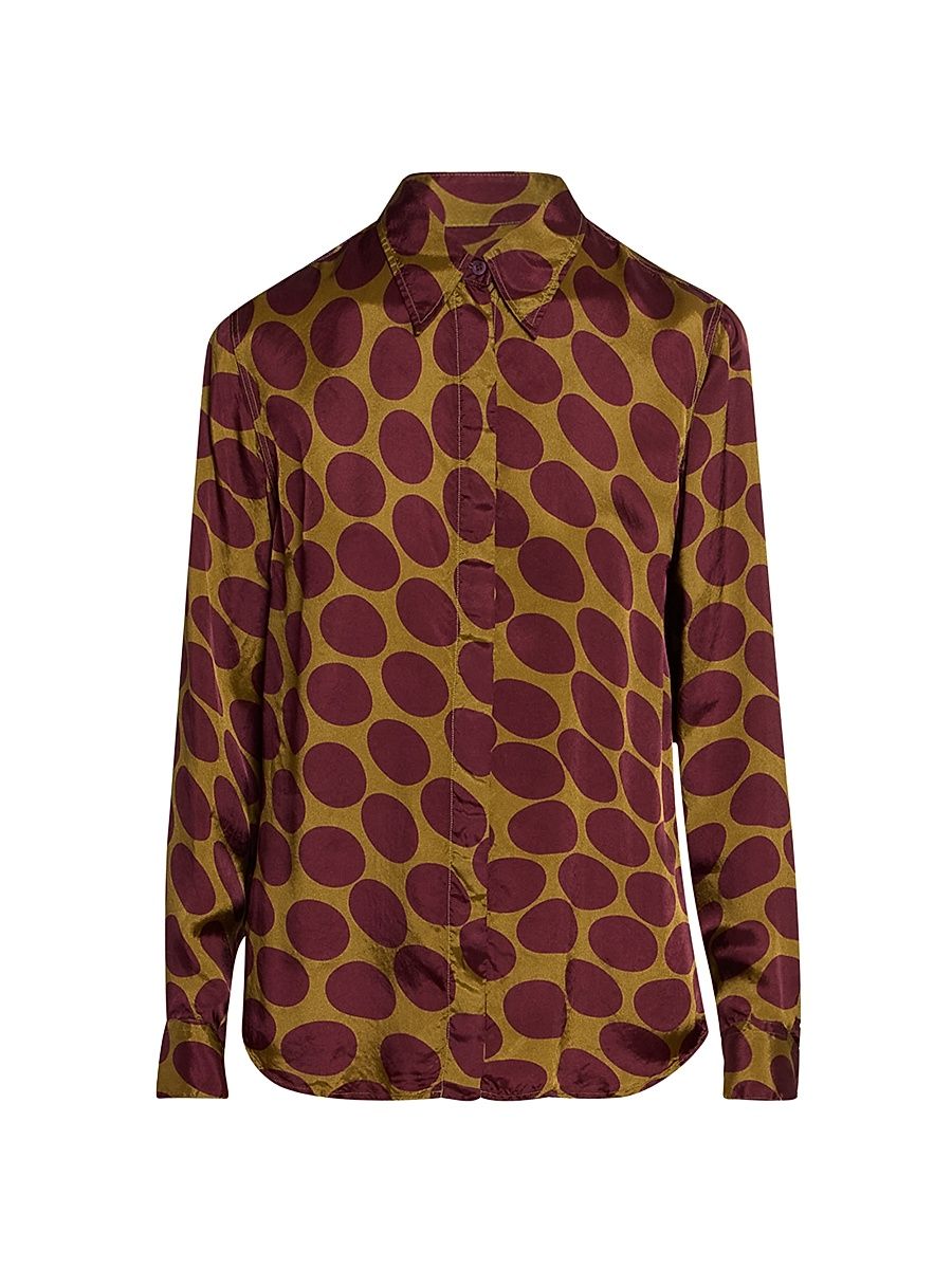 Women's Chowy Fountain Of Eggs Fitted Button-Front Shirt - Camel - Size 4