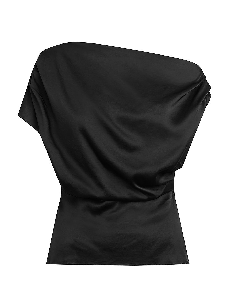 Women's The Isla Draped Blouse - Black - Size XS