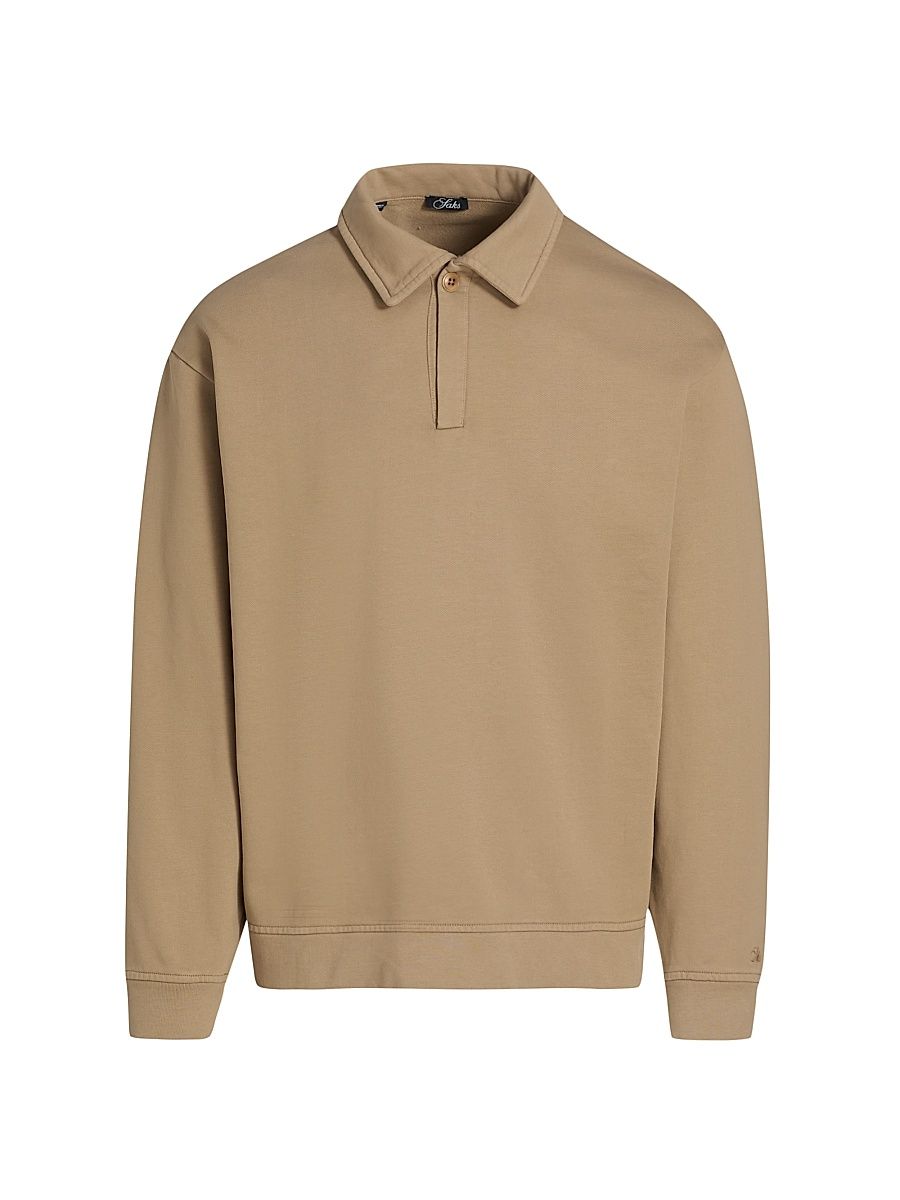 Men's Foundation Johnny-Collar Fleece Polo Shirt - Mountain Bluebird - Size XXL