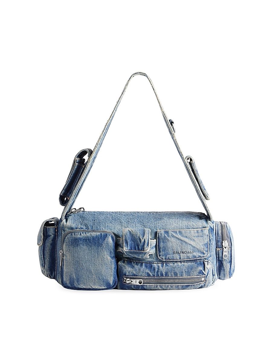 Women's Superbusy Small Sling Shoulder Bag in Denim - Blue